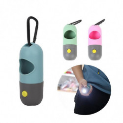 Distributeur de sac de caca de chien avec Led Light Pet Cat Ramasser Waste Pouch Holder Outdoor Pets Supplies