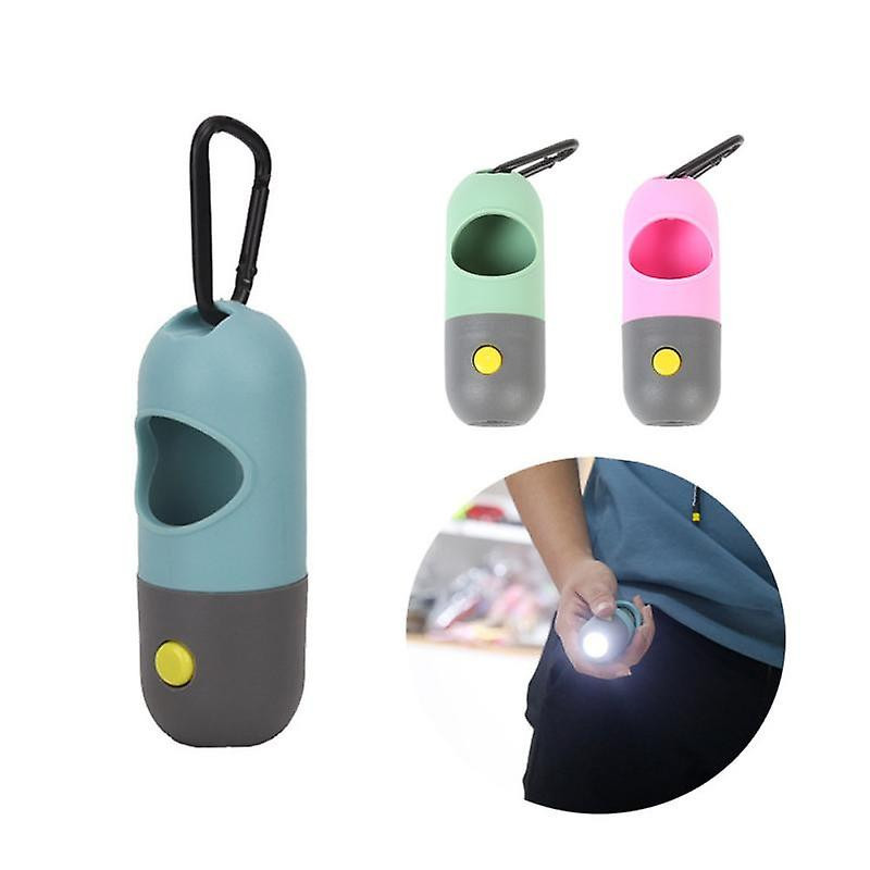 Distributeur de sac de caca de chien avec Led Light Pet Cat Ramasser Waste Pouch Holder Outdoor Pets Supplies