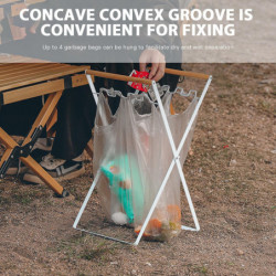 Iron Rubbish Bag Shelf Foldable Portable Rubbish Bag Holder for Outdoor Camping