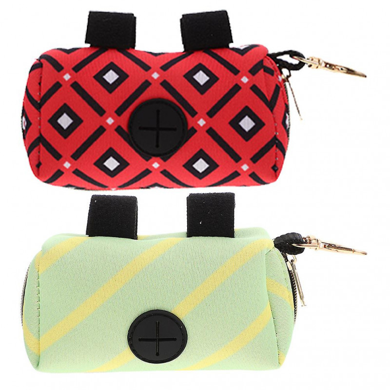 2pcs Dog Poop Bag Holder Portable Dog Waste Pouch Carrier Dog Poop Bag Dispenser
