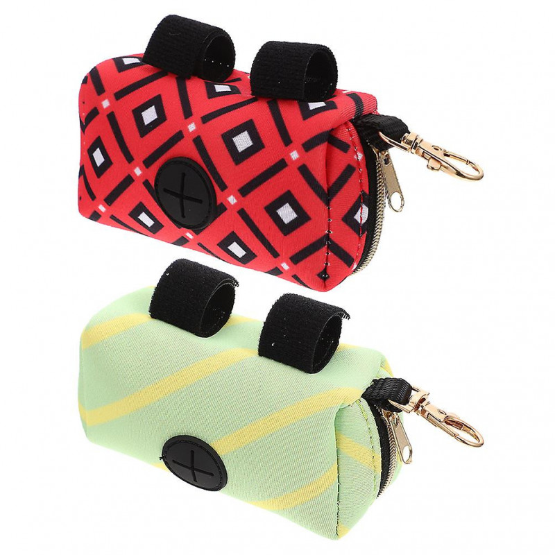 2pcs Dog Poop Bag Holder Portable Dog Waste Pouch Carrier Dog Poop Bag Dispenser