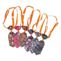 6pcs Pet Cat Dog Ties For Halloween Dress-up Holiday Dog Collar Cosplay Supplies