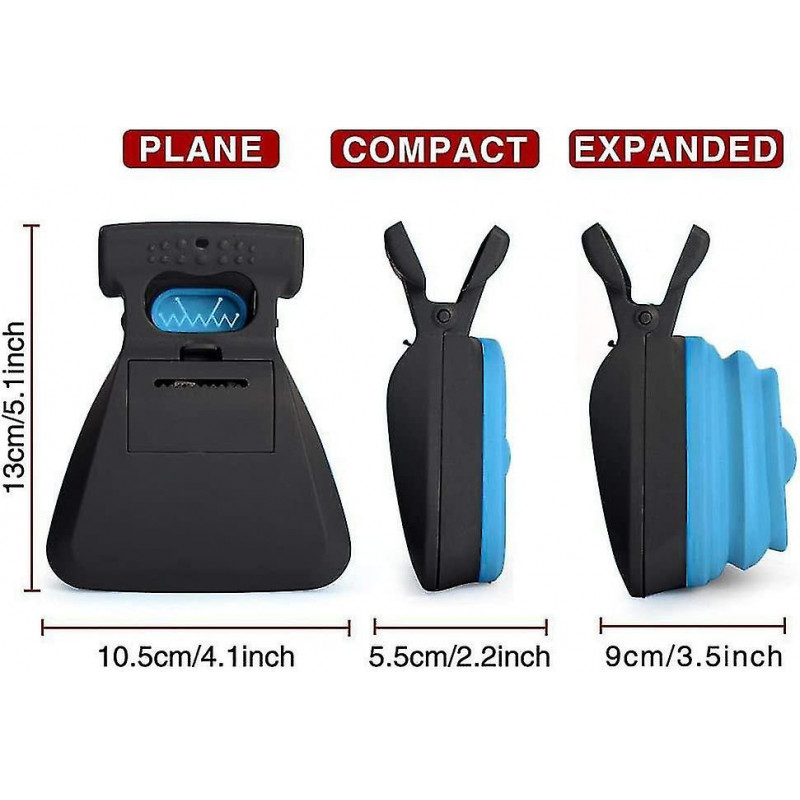 LINJOU Foldable Portable Pet Pooper Scooper with Bag Dispenser and Bags, Poop Scoop Set,blue