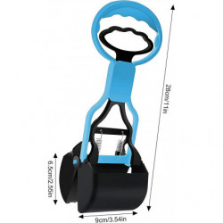 LINJOU Pet Dog Pooper Scooper, with Jaw Claw, Bin for Easy Grass and Gravel (Blue)