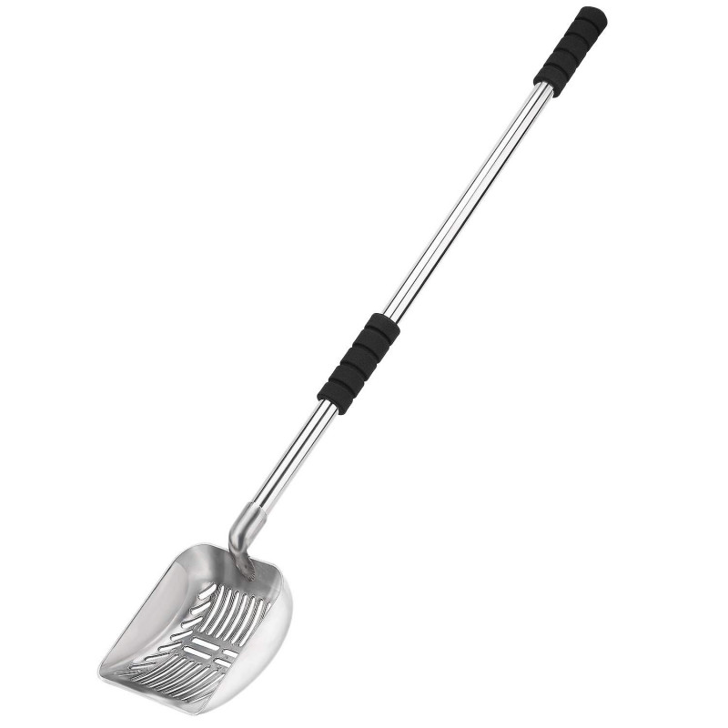 Metal Litter Scoop With Deep Shovel And Long Handle Detachable Stainless Steel Non-Stick Litter Sif