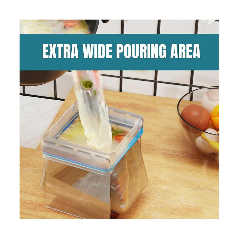 Universal Baggie Holders for Meal Prep - Zipper Closure Bag Holder for Filling - Hands-Free Food Storage Bag Stand