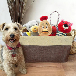 Pet Dog Toy Range Basket Dog Canvas Bag Pliable Pet Toys Linen Storage Box Pet Dog Supplies Jd4