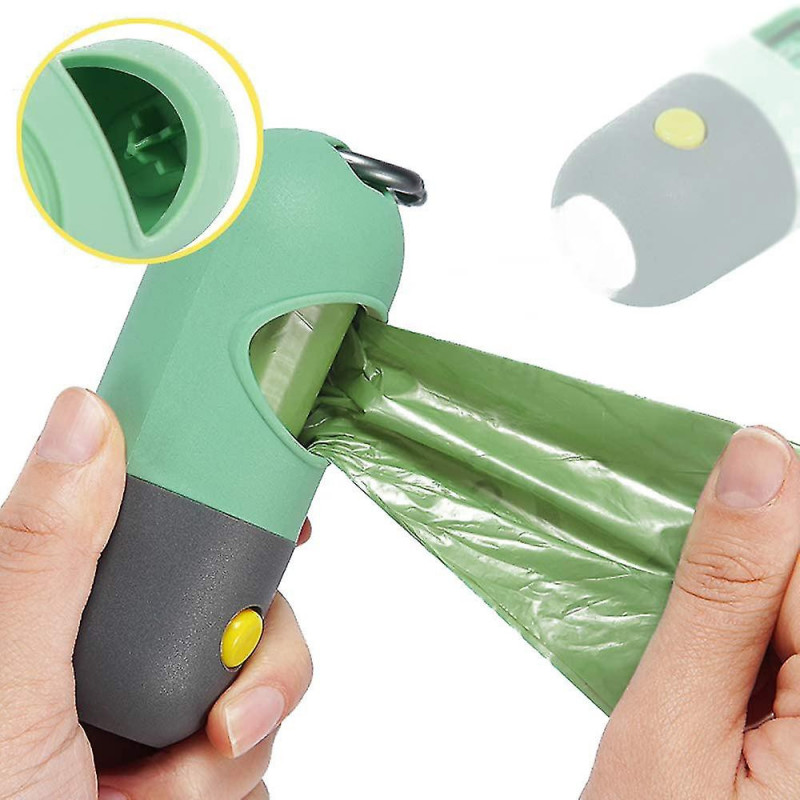 Dog Poop Waste Bag Holder Distributeur avec lampe de poche à led Portable Garbage Bag Capsule Storage Box