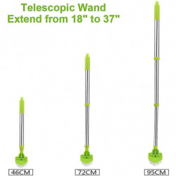 Brosse de gommage au sol avec longue poignée 35 « , nettoyeur de baignoire réglable en métal inoxydable
