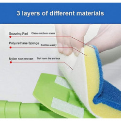 Brosse de gommage au sol avec longue poignée 35 « , nettoyeur de baignoire réglable en métal inoxydable