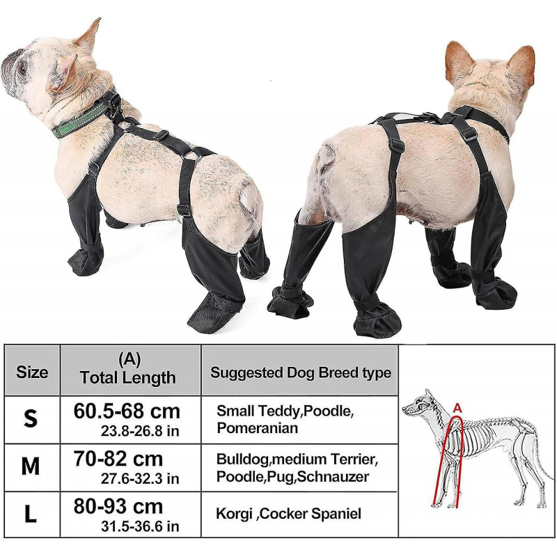 Bottes pour chiens avec bretelles, bottes pour chiens imperméables réglables pour chiens à l’épreuve de la saleté [...]