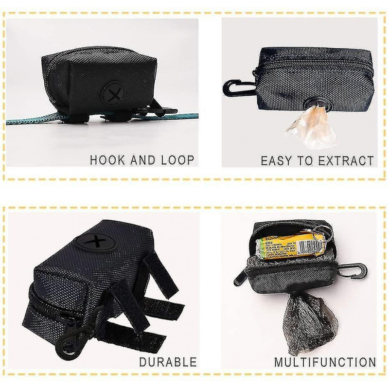 2pcs Poop Bag Dispenser, Dog Poop Bag, Dog Waste Catcher Dogs, Black