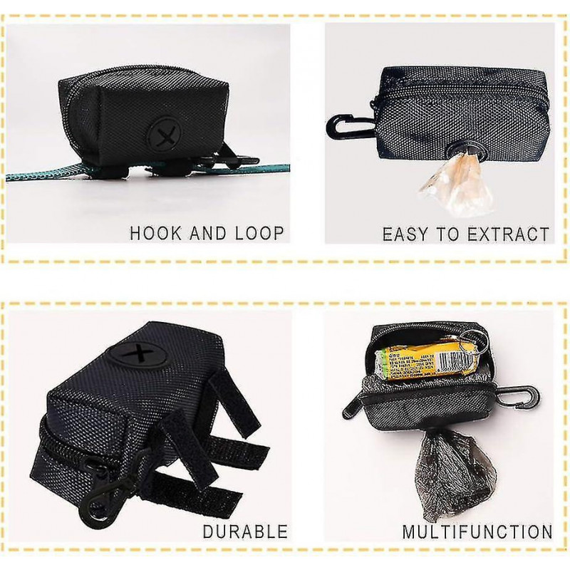 2 Pack Mode Dog Poop Waste Bag Dispenser, Pet Dog Waste Bag Dog Poop Bagblack