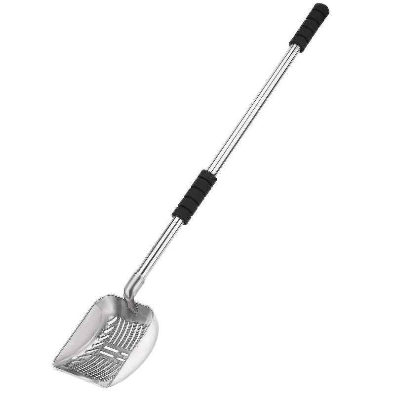 Pelle en métal avec pelle profonde et long manche Tamis antiadhésif amovible en acier inoxydable avec mousse G Pelle en métal avec pelle profonde et long manche Tamis antiadhésif amovible en acier inoxydable avec mousse G