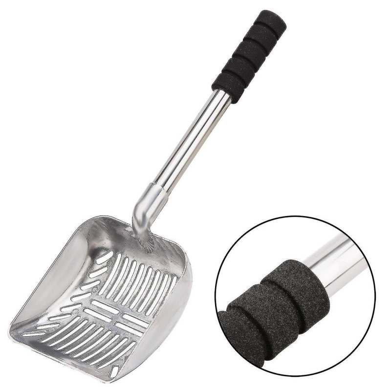 Pelle en métal avec pelle profonde et long manche Tamis antiadhésif amovible en acier inoxydable avec mousse G Pelle en métal avec pelle profonde et long manche Tamis antiadhésif amovible en acier inoxydable avec mousse G