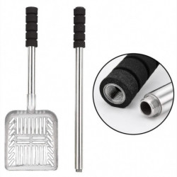 Pelle en métal avec pelle profonde et long manche Tamis antiadhésif amovible en acier inoxydable avec mousse G