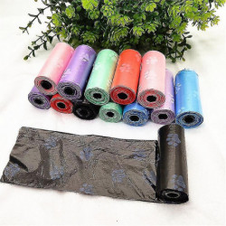 2024,Printed pet garbage bag dog poop bag 15 per roll cat and dog cleaning supplies footprint garbage bag-15 26*31cm-