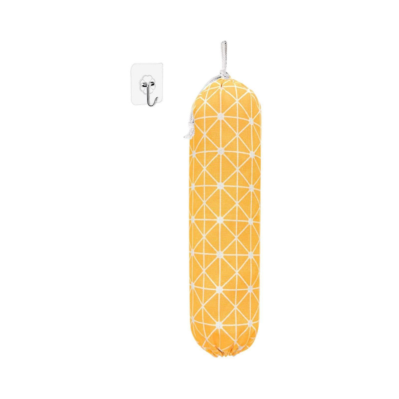 Shopping Bag Storage Holder Grocery Bag Organizer Garbage Bag Dispenser Yellow