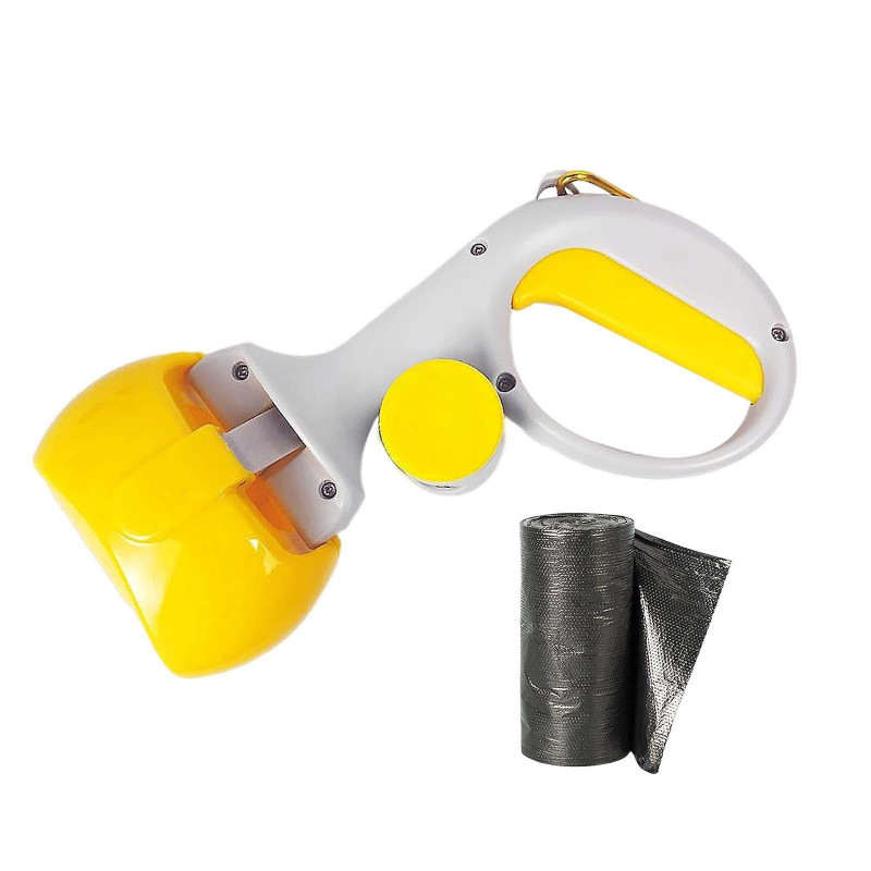 Portable Pet Dog Stool Scooper Waste Clean Stool Picker Pick Up For Walking Yellow