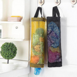 Grocery Storge Bag Wall Mount Plastic Bag Holder Dispenser Hanging Trash Garbage Bag Organizer For Kitchen Accessories