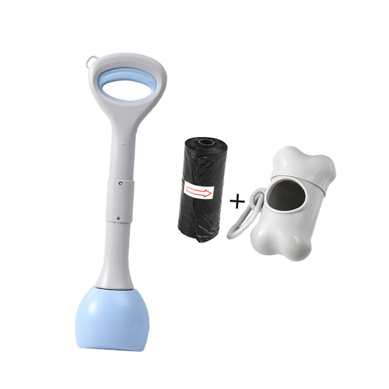 Dog Pooper Scooper Poop Picker Dog Poop Pick Up Tool For Park Traveling Lawn Blue 49cm