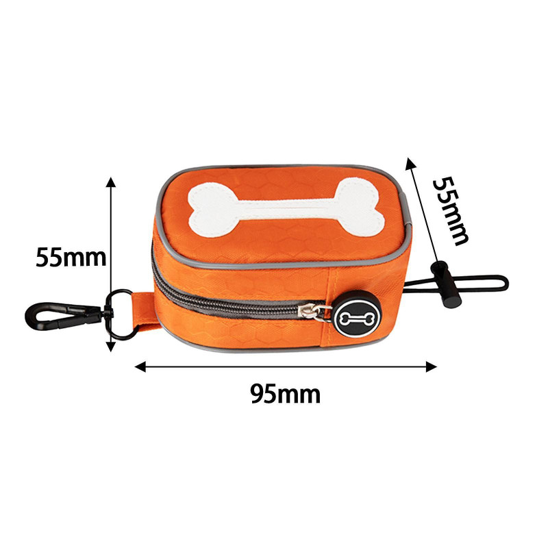 Dog Poop Bag Holder Doggy Waste Bag Dispenser For Travel Camping Walking Orange
