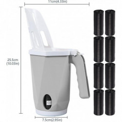 Pelle de litière pour chat, Pelle de litière pour chat avec 8 sacs de taille, Pelle de litière portable pour chat [...]