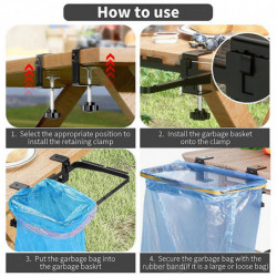 Metal Cabinet Trash Bag Holder with Bows Clamp Stable Clip Installation Litter-Bag Holder for Outdoor Metal Cabinet Trash Bag Holder with Bows Clamp Stable Clip Installation Litter-Bag Holder for Outdoor