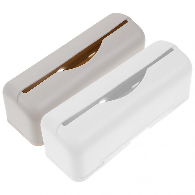 2pcs Wall Mount Plastic Bag Holder Wall Hanging Garbage Bag Storage Box Grocery Bag Dispenser