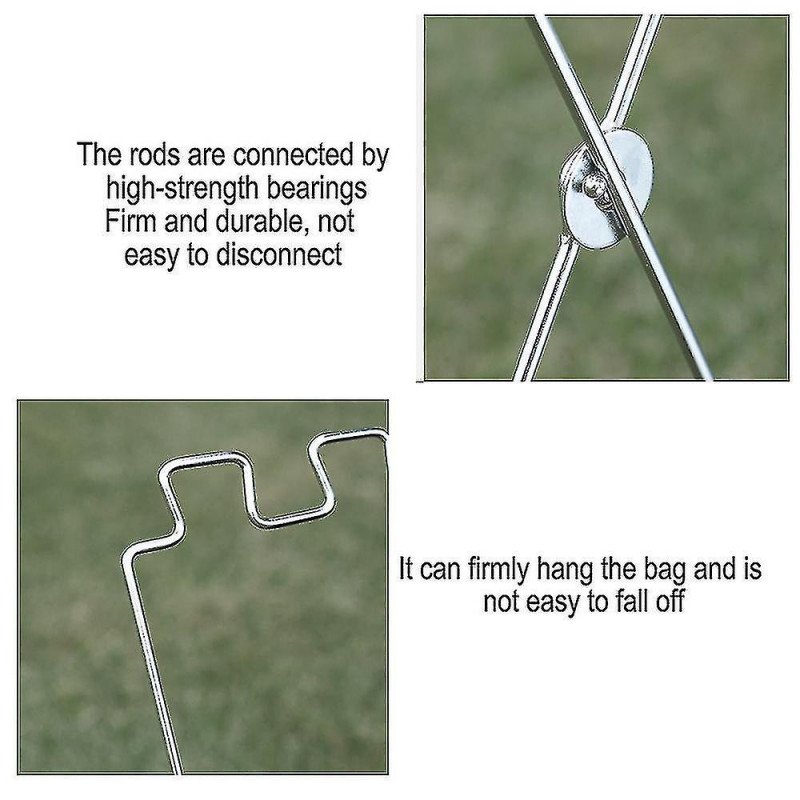 Support de sac à ordures portable, porte-sac en plastique Bbq Trash adapté au camping intérieur et extérieur