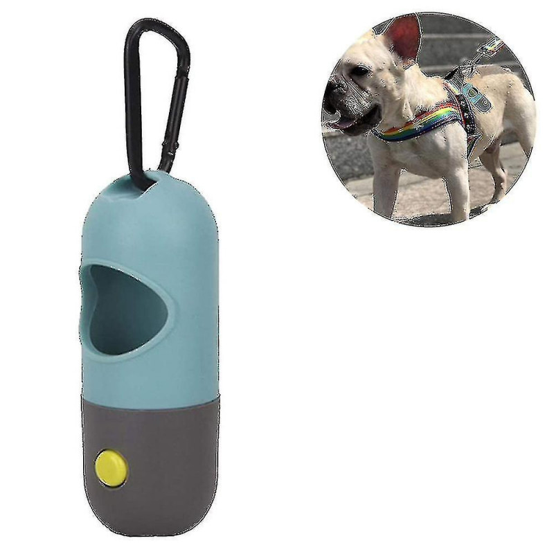 Dog Poop Bag Dispenser With Built-in Led Flashlight And Metal Clip Dog Poop Bag Dispenser With Built-in Led Flashlight And Metal Clip