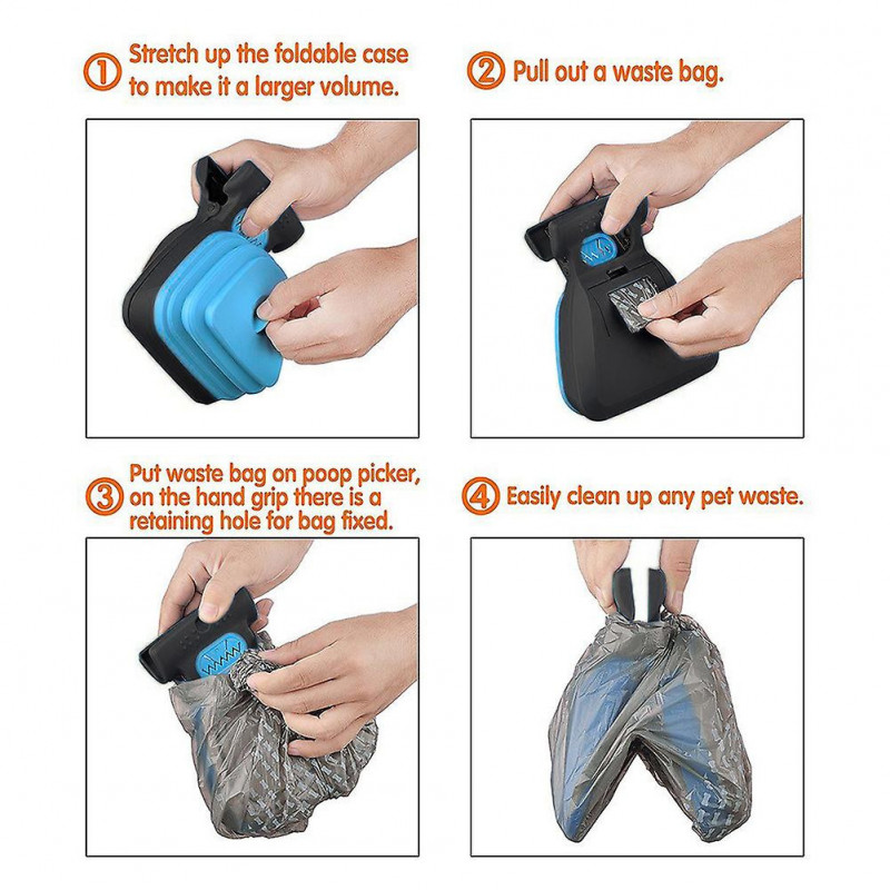 Dog Pet Travel Foldable Pooper Scooper With 1 Roll Decomposable bags Poop Scoop Clean Pick Up Excreta Cleaner Dog Pet Travel Foldable Pooper Scooper With 1 Roll Decomposable bags Poop Scoop Clean Pick Up Excreta Cleaner