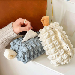 Cloth Tissue Box with Handle Portable Double Cloth Storage Bag Hanging Napkin Bag Dispenser Dining T