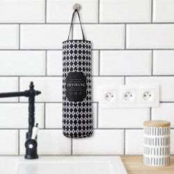 Bag Holder Bottom Opening Mouth Block Rhombus Shape Storage Canvas Hanging Design Bag Dispenser for