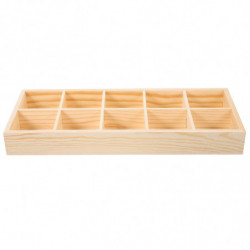 Wood Tea Bag Holder Desktop Tea Bag Storage Case 10 Compartments Spice Bag Holder
