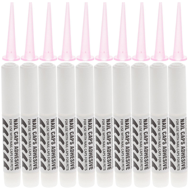 10pcs Pet Dog Cat Nail Covers Claw Paws Caps Gel Protector Adhesive Glue Pet Accessories(with Pointed)