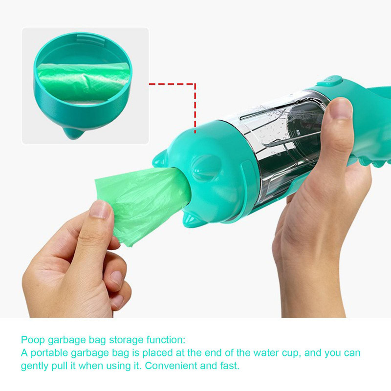 Portable Cat Dog Water Bottle Food Feeder Drinker Distributeur de caca 3 en 1 Étanche Multifonctionnel Dog Waterer [...]