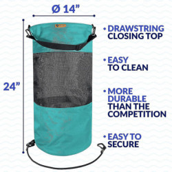 Miman Boat Trash Bag Portable Mesh Trash Bag Stockage d’ordures extérieur étanche pour votre bateau