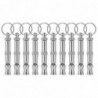 10pcs Adjustable Dog Whistle Trainer Sound Waves Stainless Steel Pet Training Supplies