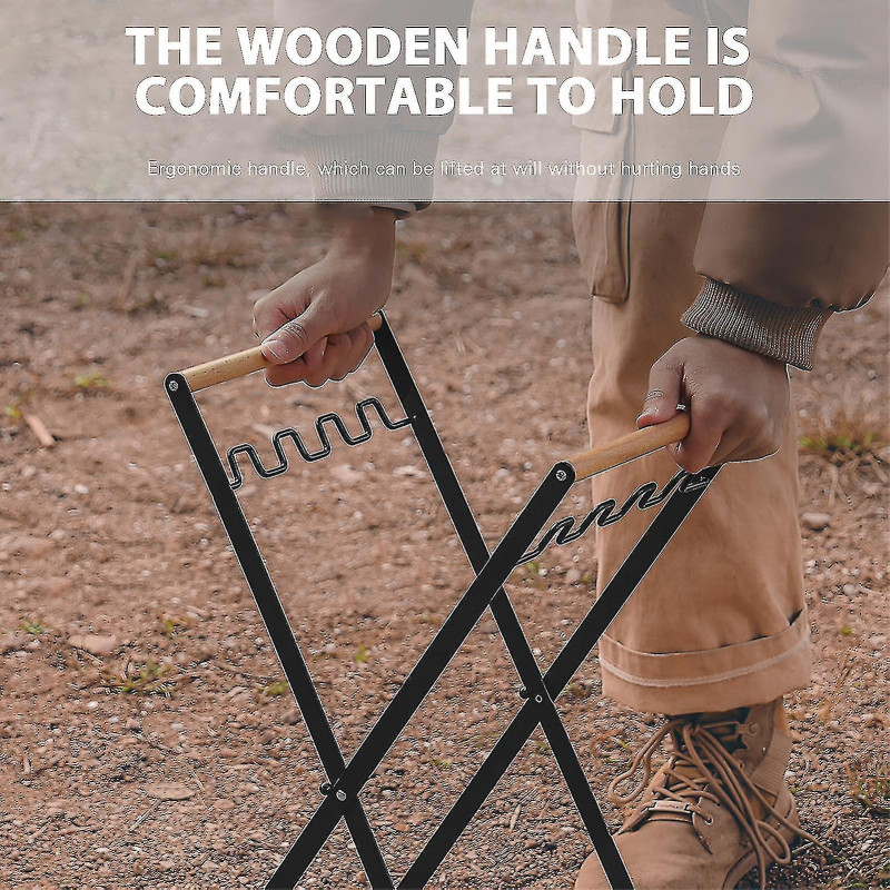 Iron Rubbish Bag Shelf Foldable Portable Rubbish Bag Holder For Outdoor Camping