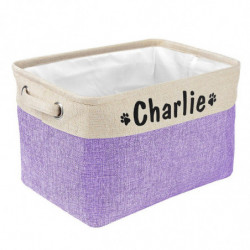 Personalized Pet Dog Toy Storage Basket Dog Canvas Bag Foldable Pet Toys Linen Storage Box Bins Dog Accessories Pet Supp
