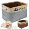 Personalized Pet Dog Toy Storage Basket Dog Canvas Bag Foldable Pet Toys Linen Storage Box Bins Dog Accessories Pet Supp