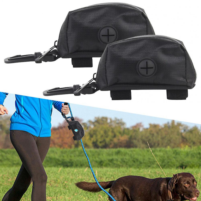 2pcs Waste Pouch Pet Dog Poop Bag Dispenser Portable Pick Up Storage For Leash