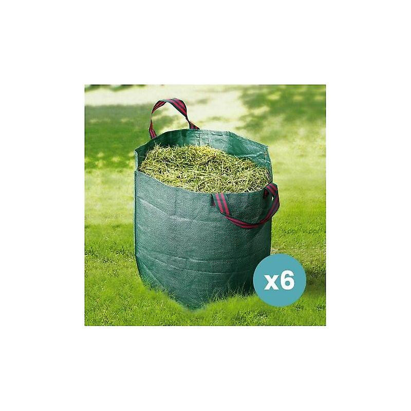 Lot 6 Gardening Bag 272l, With Handles Waterproof Gardening Waste Bag Garden Waste Bags Green