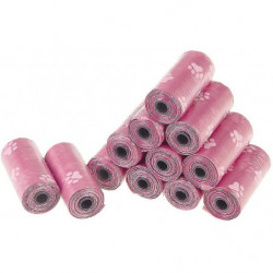 180-count Pet Waste Bags Dog Poop Bags Unscented Biodegradable Dog Paw Prints Pink 12 Rolls