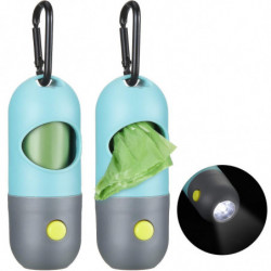 2pcs Dog Poop Waste Bag Holder Dispenser With Led Flashlight