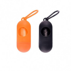 2Pcs Dog Poo Bags Dispenser Pet Feces Bag Holder ( Black, Orange )