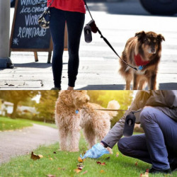2Pcs Dog Poo Bags Dispenser Pet Feces Bag Holder ( Black, Orange )