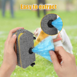 Dog Poop Bag Holder Pet Litter Bag Dispenser With 2 Zippers, Spring Fasteners And Durable (2 Pieces) Grey Dog Poop Bag Holder Pet Litter Bag Dispenser With 2 Zippers, Spring Fasteners And Durable (2 Pieces) Grey