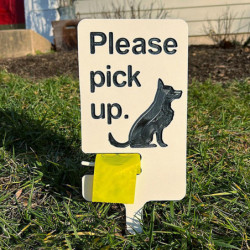 Outdoor Pet Poop Cleanup Sign with Bag Holder Fun Dog Poop Lawn Insert Sign for Outsides